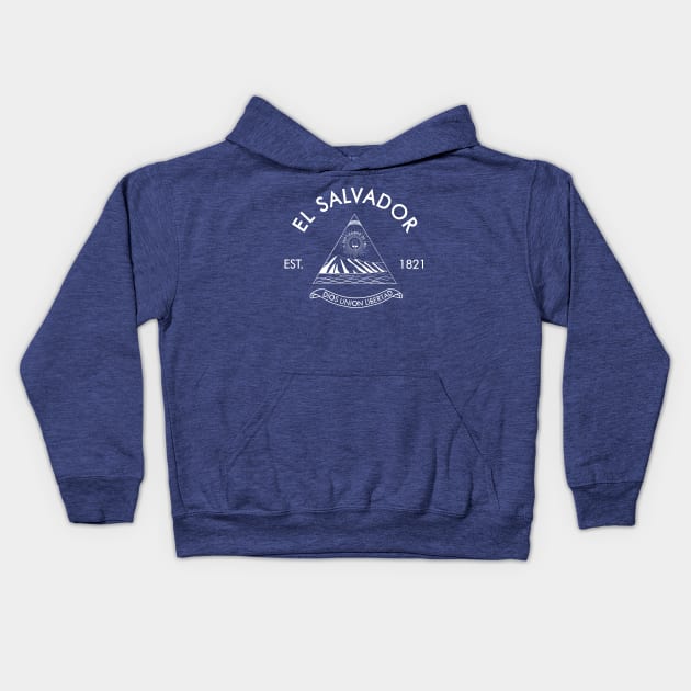 El Salvador Est 1821 Kids Hoodie by Litho